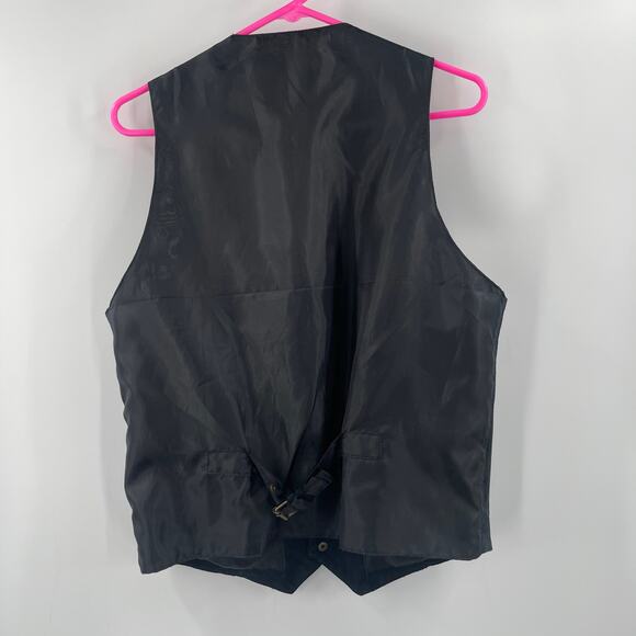 VINTAGE Vest Medium Leather John L. Blair Personal Choice Black Western Country - Picture 2 of 11